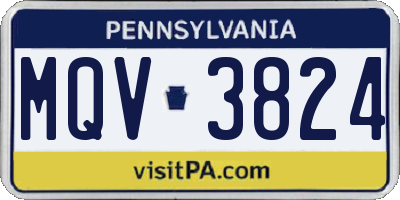 PA license plate MQV3824
