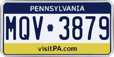PA license plate MQV3879