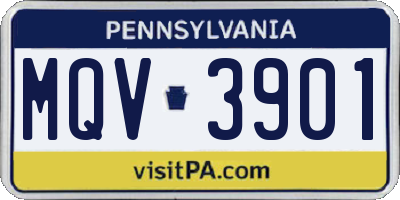 PA license plate MQV3901