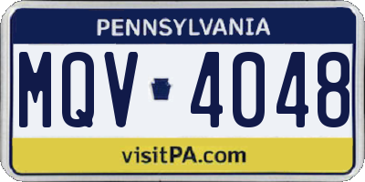 PA license plate MQV4048