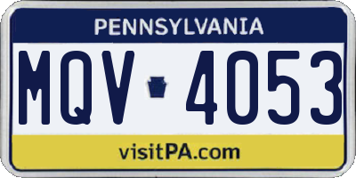 PA license plate MQV4053