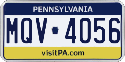 PA license plate MQV4056