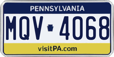 PA license plate MQV4068