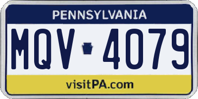 PA license plate MQV4079