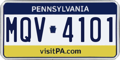 PA license plate MQV4101