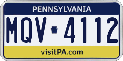 PA license plate MQV4112