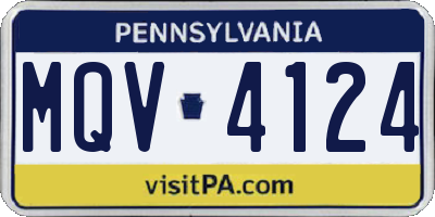 PA license plate MQV4124