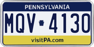 PA license plate MQV4130