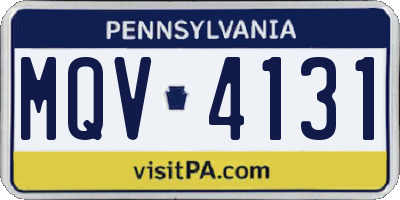 PA license plate MQV4131