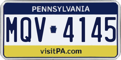 PA license plate MQV4145