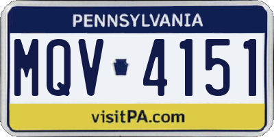 PA license plate MQV4151