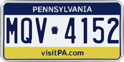 PA license plate MQV4152