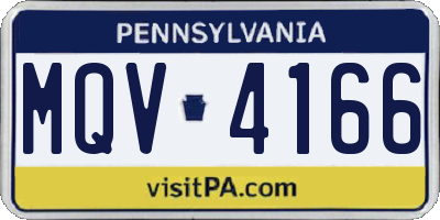 PA license plate MQV4166