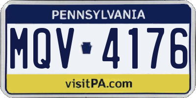 PA license plate MQV4176