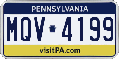 PA license plate MQV4199
