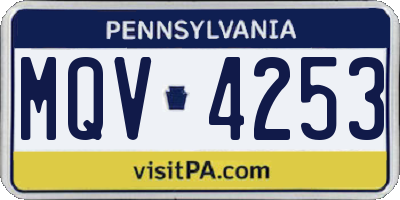 PA license plate MQV4253