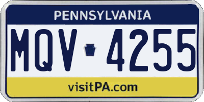 PA license plate MQV4255