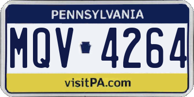 PA license plate MQV4264