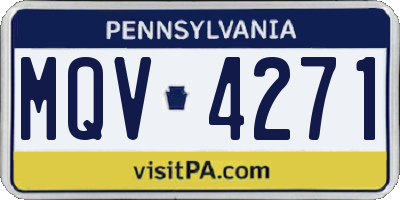 PA license plate MQV4271