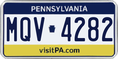 PA license plate MQV4282