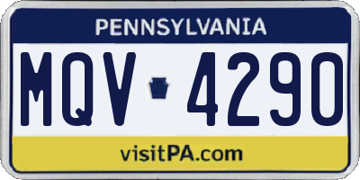 PA license plate MQV4290