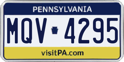 PA license plate MQV4295