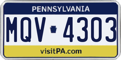 PA license plate MQV4303