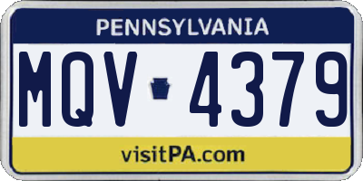 PA license plate MQV4379