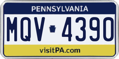 PA license plate MQV4390