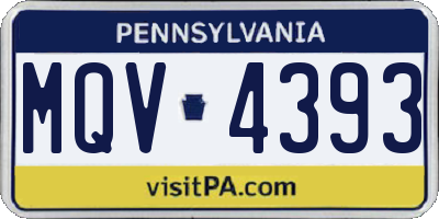 PA license plate MQV4393