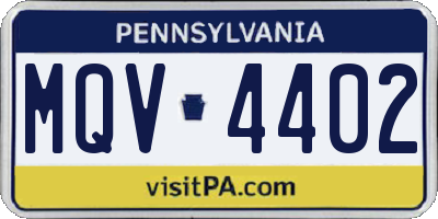 PA license plate MQV4402