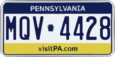 PA license plate MQV4428