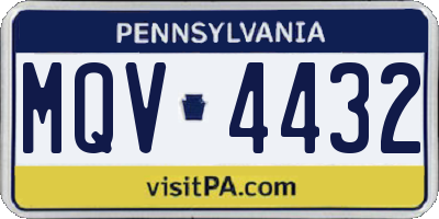 PA license plate MQV4432