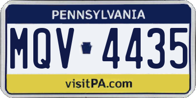 PA license plate MQV4435