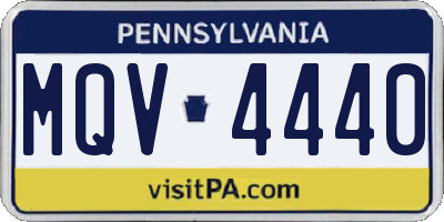 PA license plate MQV4440