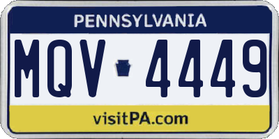 PA license plate MQV4449