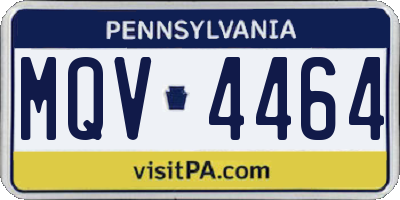 PA license plate MQV4464