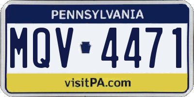 PA license plate MQV4471