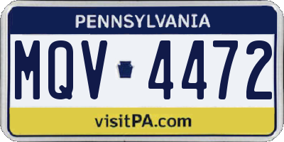 PA license plate MQV4472