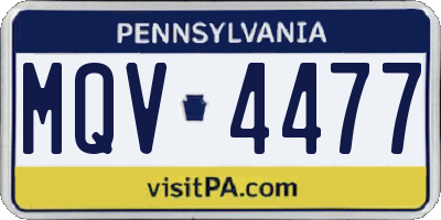 PA license plate MQV4477