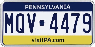 PA license plate MQV4479