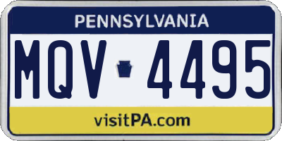 PA license plate MQV4495