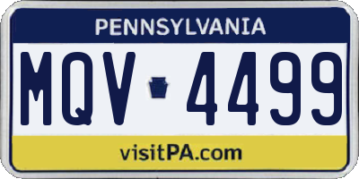 PA license plate MQV4499