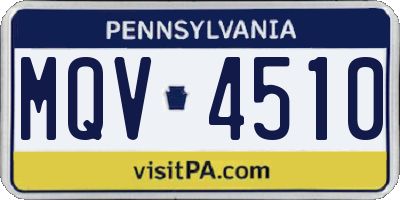 PA license plate MQV4510