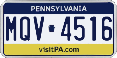 PA license plate MQV4516