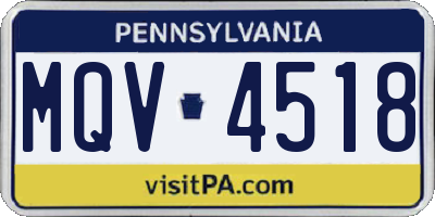 PA license plate MQV4518