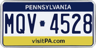 PA license plate MQV4528