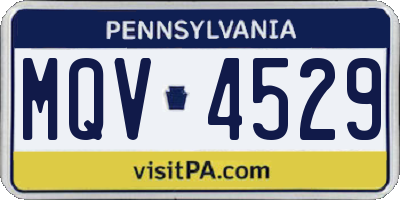 PA license plate MQV4529