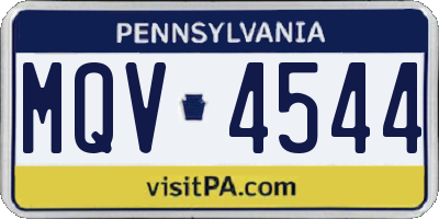 PA license plate MQV4544