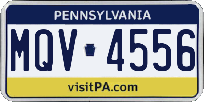 PA license plate MQV4556